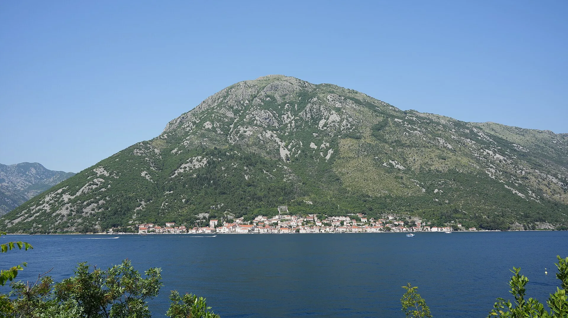 The Bay of Kotor and the town of Perast in Montenegro