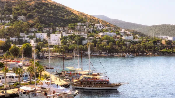 The harbour and castle of Bodrum on Turkey's Aegean coast