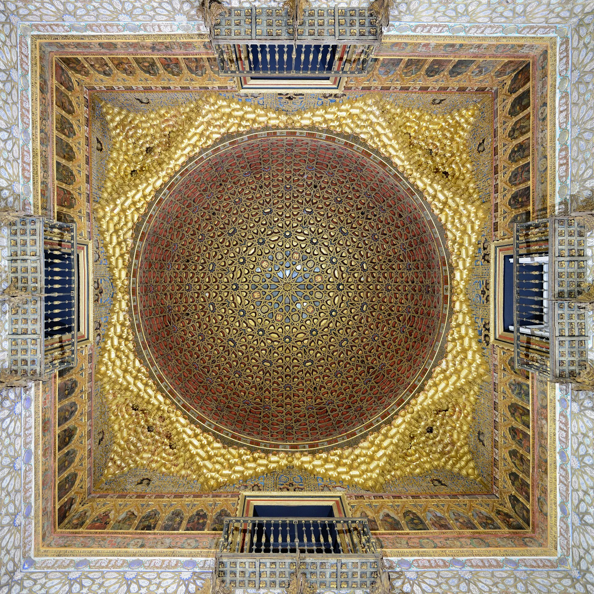 The Real Alcazar in Seville, with Mudéjar arches and a reflecting pool